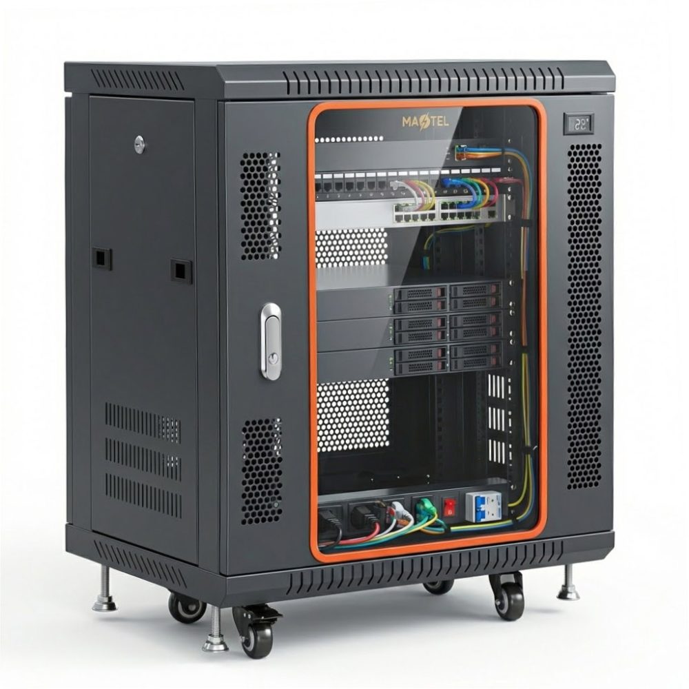 mặt nghiêng tủ rack 12u d400