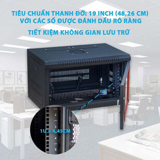 thanh đỡ tiêu chuẩn 19inch tủ rack Maxtel 6u400