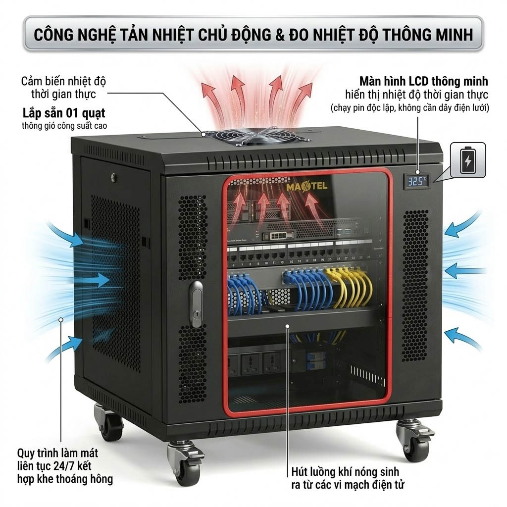 tu-mang-10u-d600-cong-nghe-tan-nhiet-chu-dong Tủ mạng 10U D600 Maxtel với công nghệ tản nhiệt chủ động