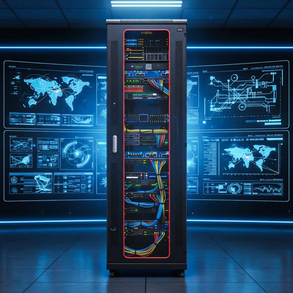 tủ mạng 42u trong Trung tâm điều hành dữ liệu