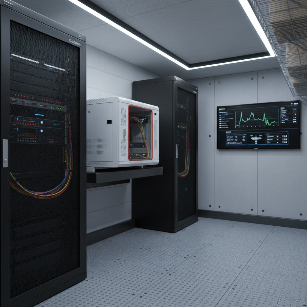 tủ rack 10u trong phòng dữ liệu