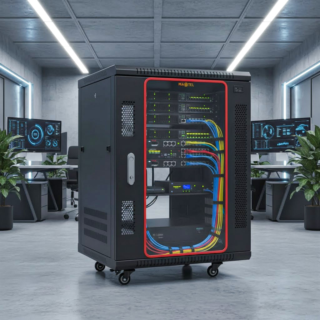 tủ rack 15u d600 dạng đứng màu đen