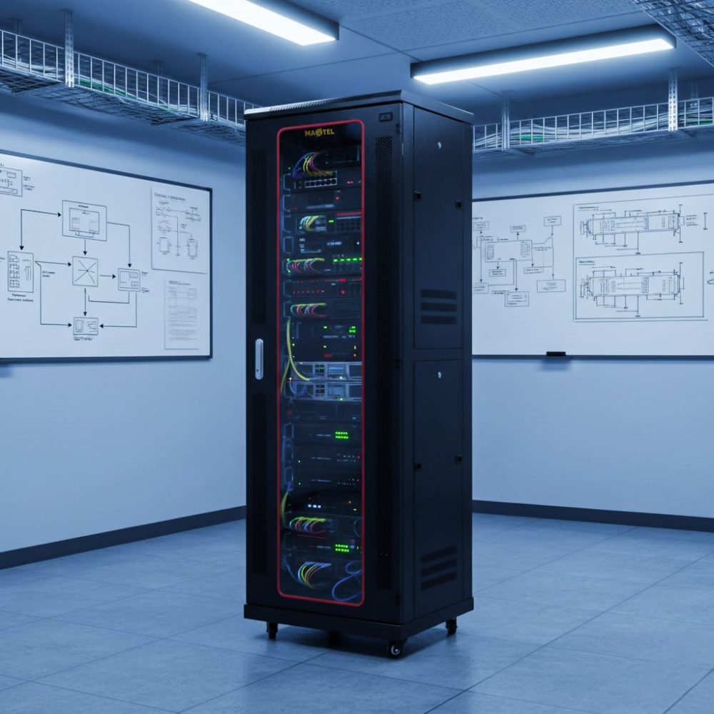 tủ rack 36u trong phòng kỹ thuật hiện đại