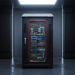 tủ rack maxtel 20u trong showroom