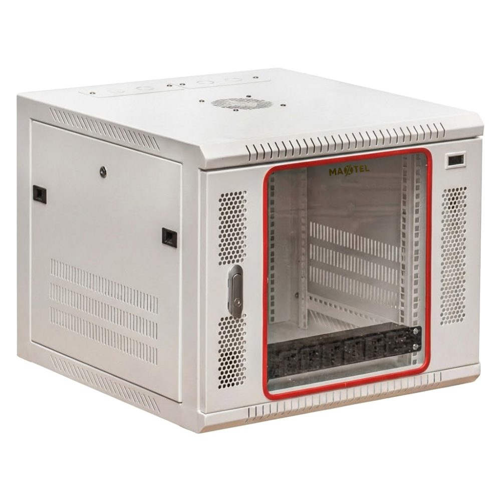 tủ rack treo tường 10u d600 màu trắng