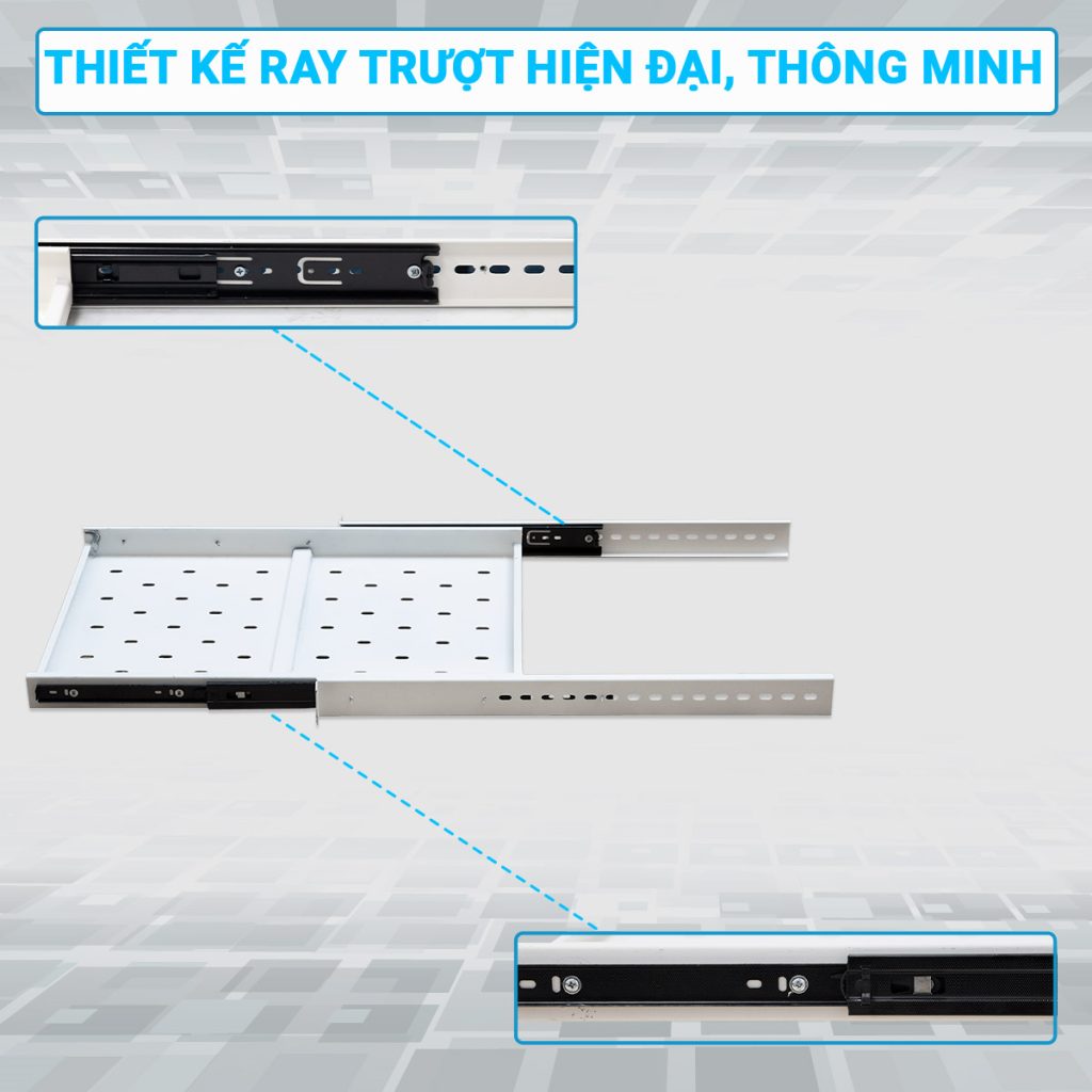 Thiết kế ray trượt thông minh của khay trượt tur ack 1UD800 Maxtel
