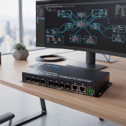 Ảnh thực tế Converter 8 cổng SFP + 2 RJ45 1G HDtec..