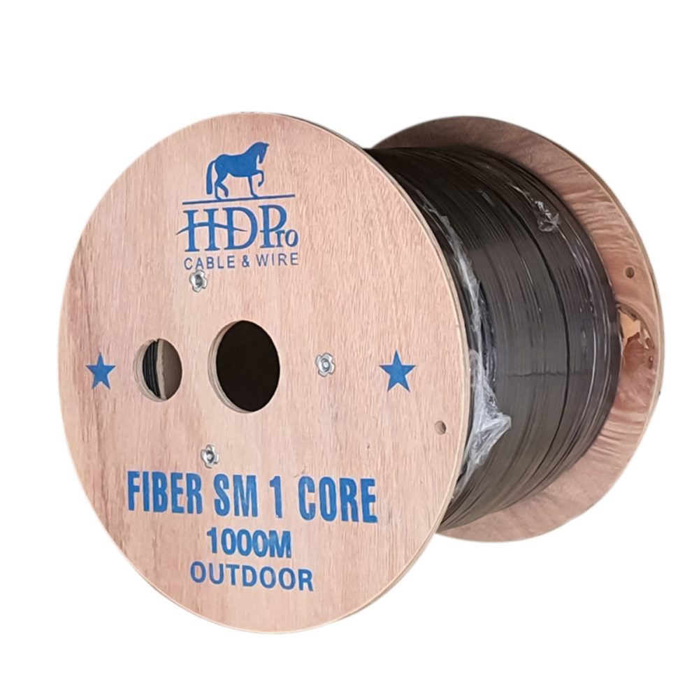 Cáp quang đệm chặt ngoài trời 1FO, 2FO, 4FO HDPRO (Có dây căng)