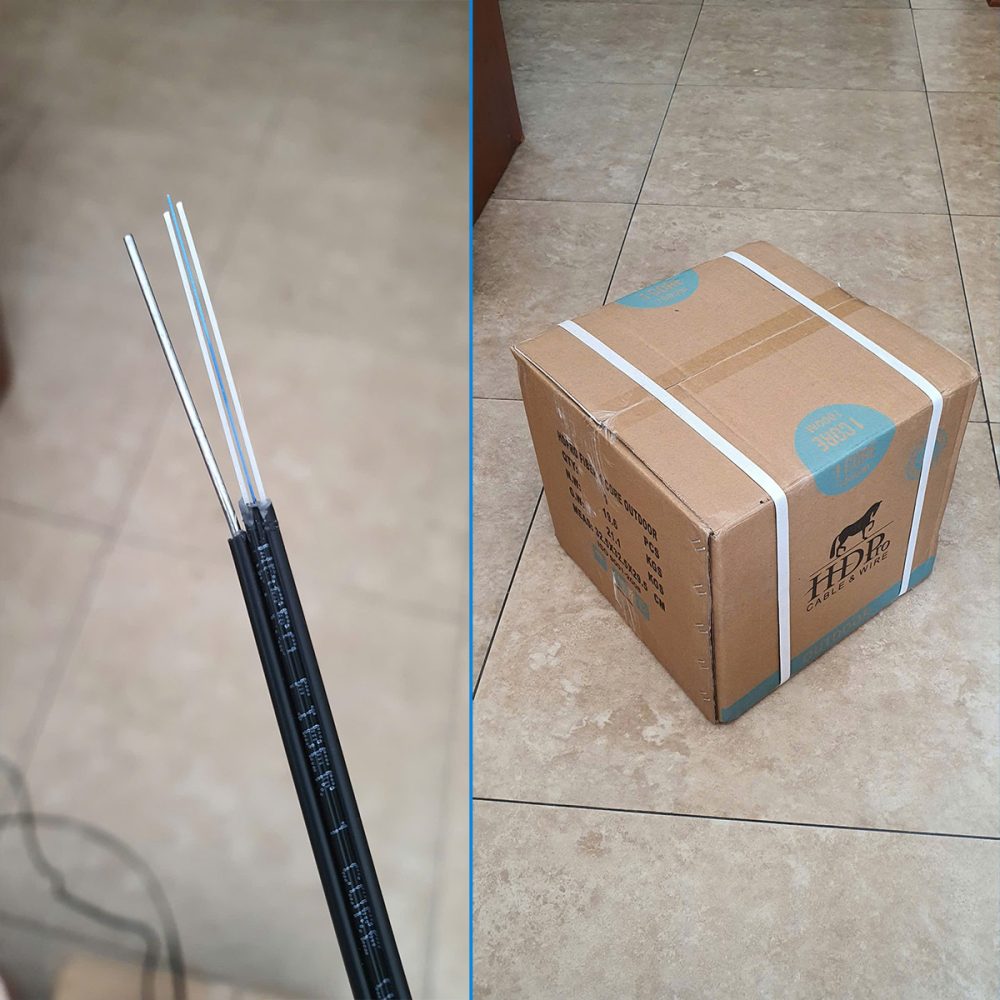 Cáp quang đệm chặt ngoài trời 1FO, 2FO, 4FO HDPRO (Có dây căng) (2)