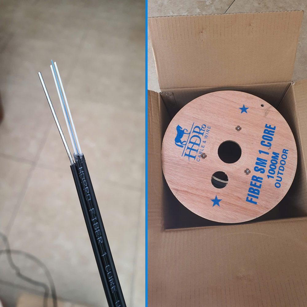 Cáp quang đệm chặt ngoài trời 1FO, 2FO, 4FO HDPRO (Có dây căng) (4)