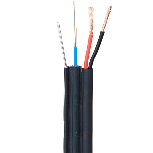 Cáp quang kèm nguồn HDpro 4FO ngoài trời có căng dây (singlemode)