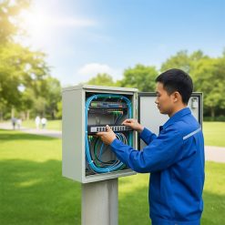 Converter 24 cổng SFP + 2 cổng RJ45 HDtec được lắp đặt trong dự án viễn thông ngoài