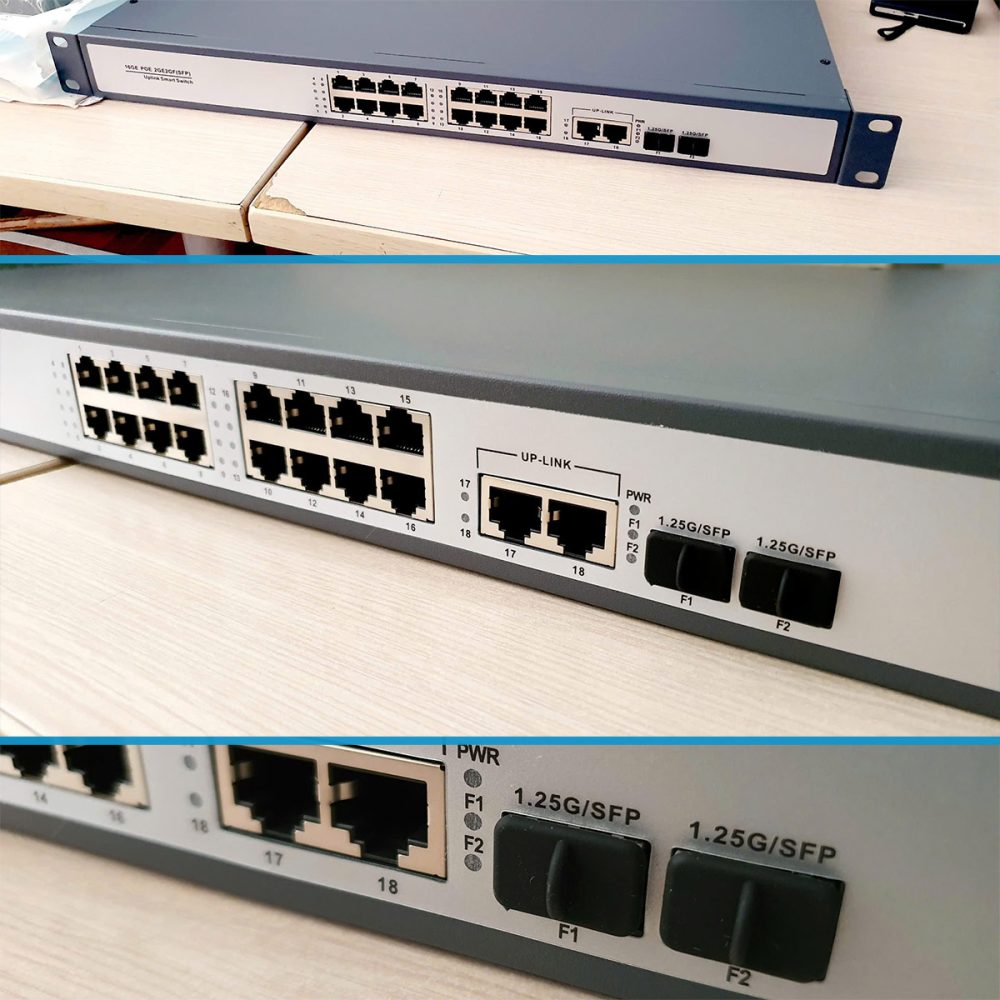 Fiber Network Switch 18 cổng RJ45 1G +2 Slot SFP 1 (3)