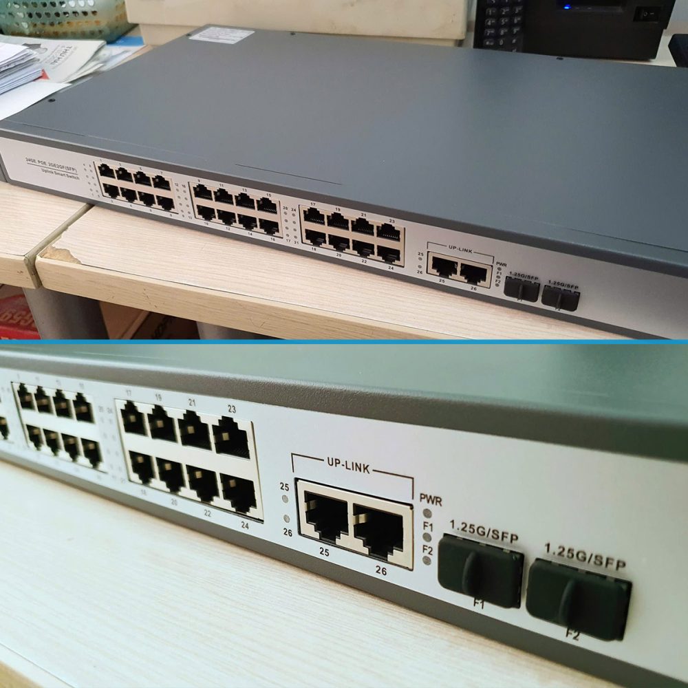 Fiber Network Switch 26 cổng RJ45 1G +2 Slot SFP 1 (3)
