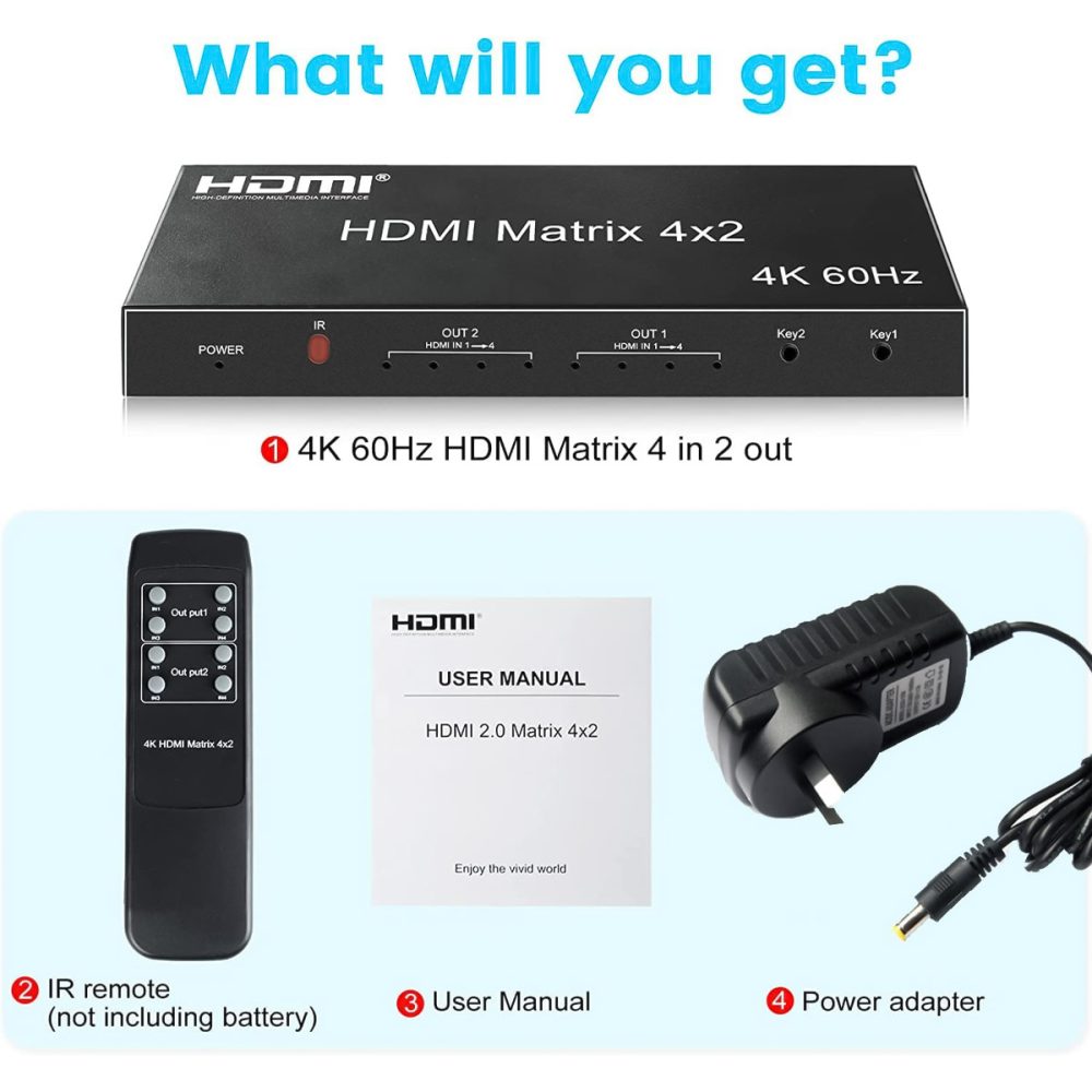 HDMI Matrix HDTEC 4x2 (8)