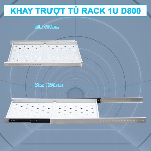 Chi tiết các kích thước tủ rack 1UD800 Maxtel