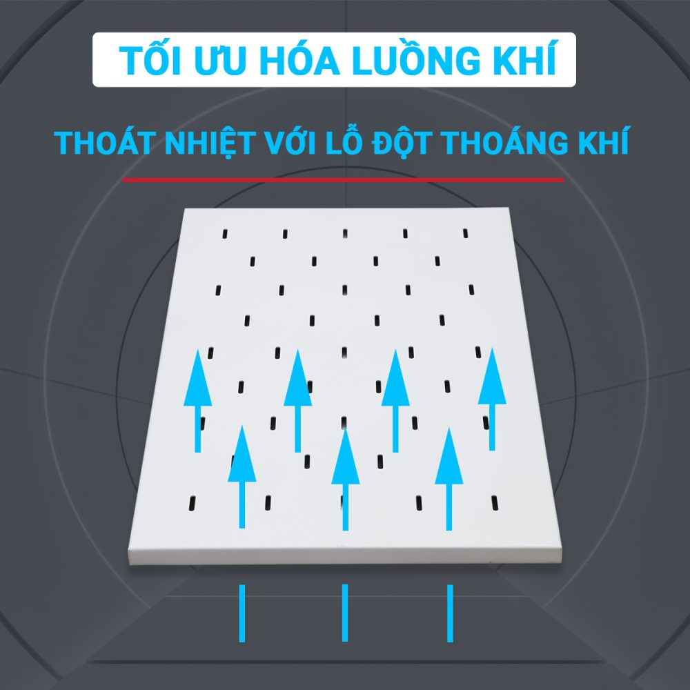 Khay tủ rack 1UD1000 Maxtel được trang bị lỗ đột tản nhiệt
