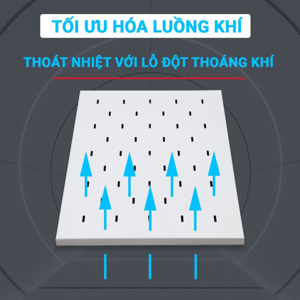 Khay tủ rack 1UD1000 Maxtel được trang bị lỗ đột tản nhiệt