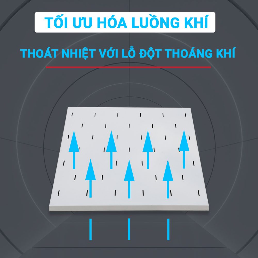 Thiết kế lỗ đột tản nhiệt khay cố định 1UD800 Maxtel