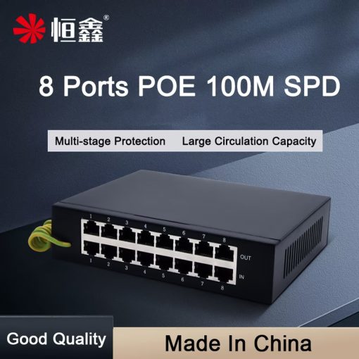 Switch chống sét và bảo vệ 8 cổng RJ45 100M HDtec (5)