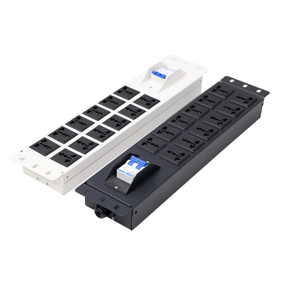 Thanh nguồn PDU 12 ổ có át Maxtel có 2 tùy chọn màu sắc trắng hoặc đen