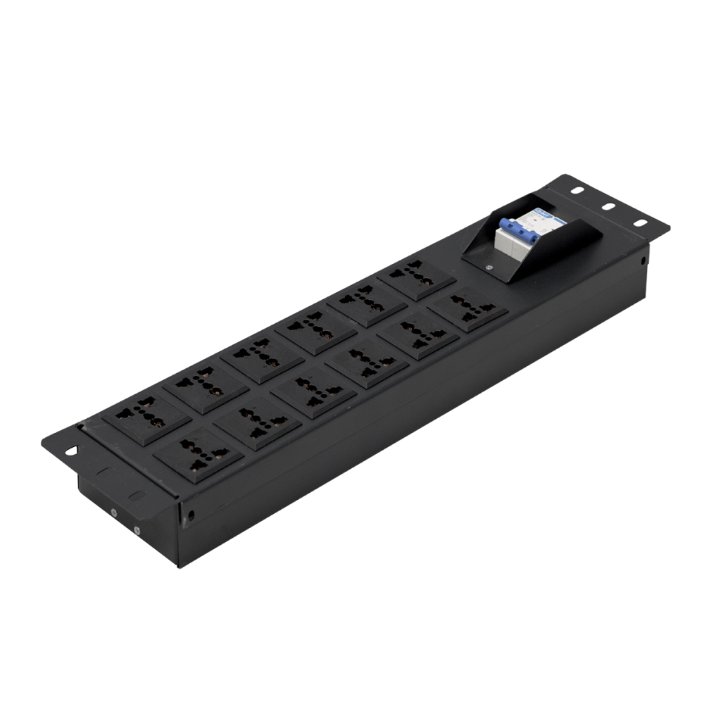 Ảnh chụp thanh nguồn PDU màu đen 12 ổ Maxtel có át