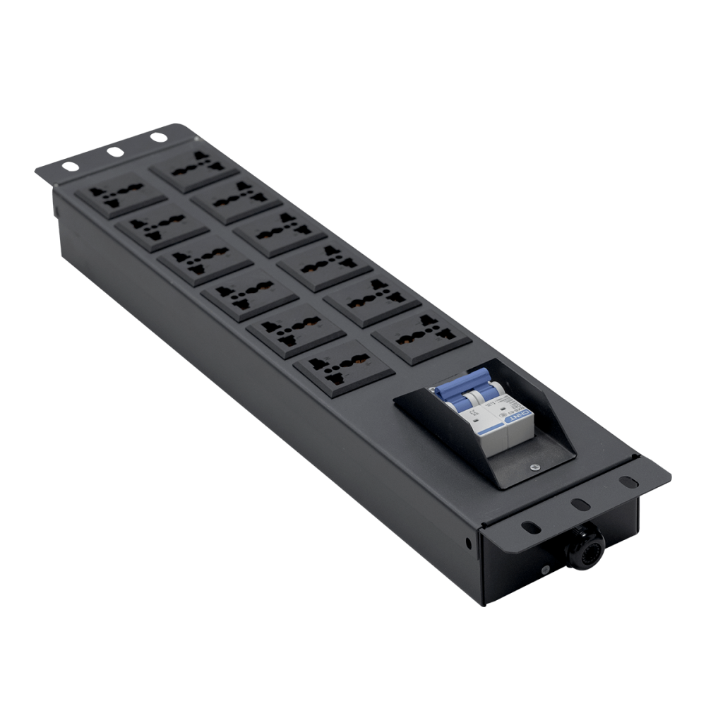 Thanh nguồn PDU 12 ổ có át Maxtel có 2 tùy chọn màu sắc trắng hoặc đen