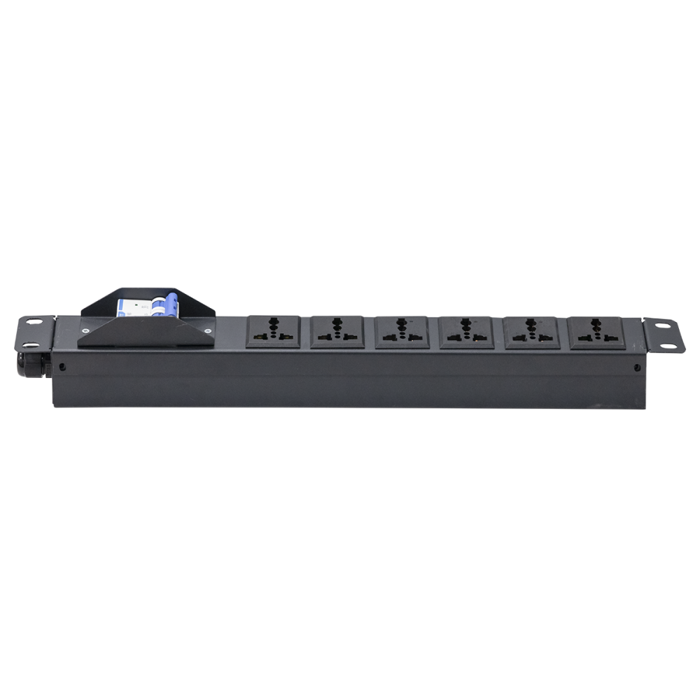 Ảnh chụp chi tiết thanh nguồn PDU 6 ổ đa năng Maxtel có át