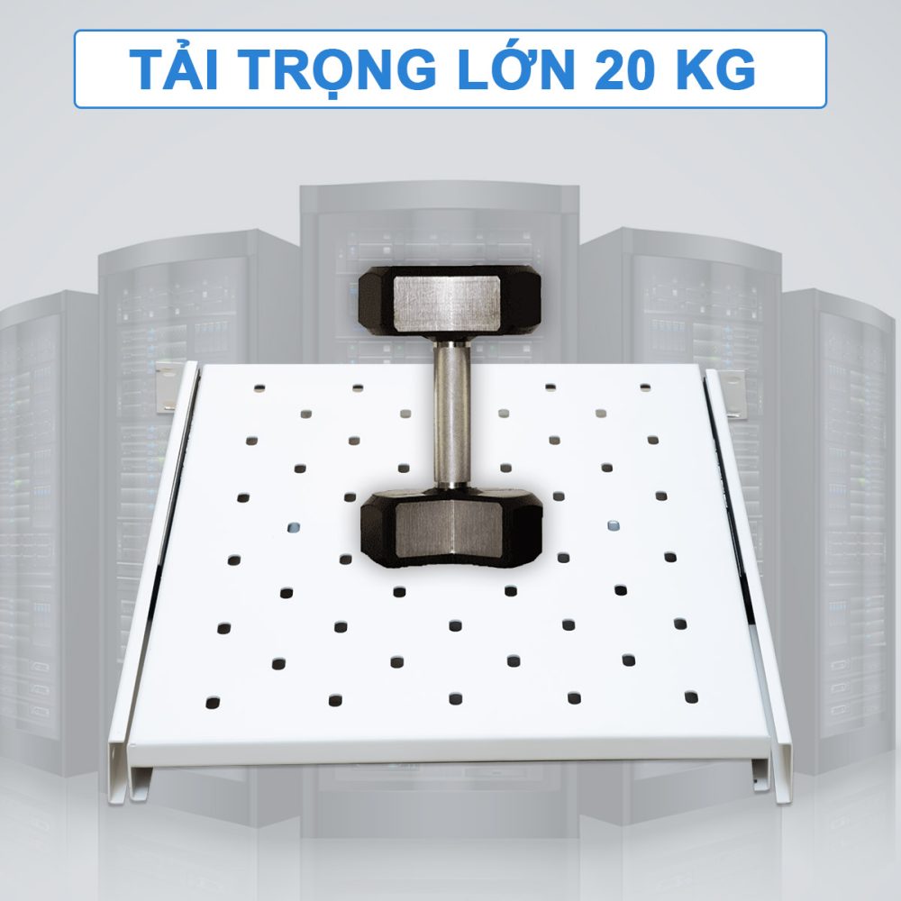 Khay trượt tủ rack 1UD600 có khả năng chịu tải 20kg