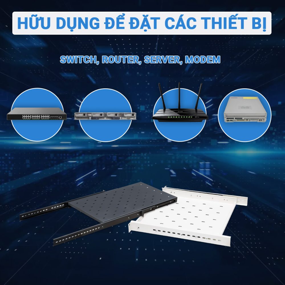 Một số ứng dụng phổ biến cửa khay trượt tủ rack 1UD600 Maxtel