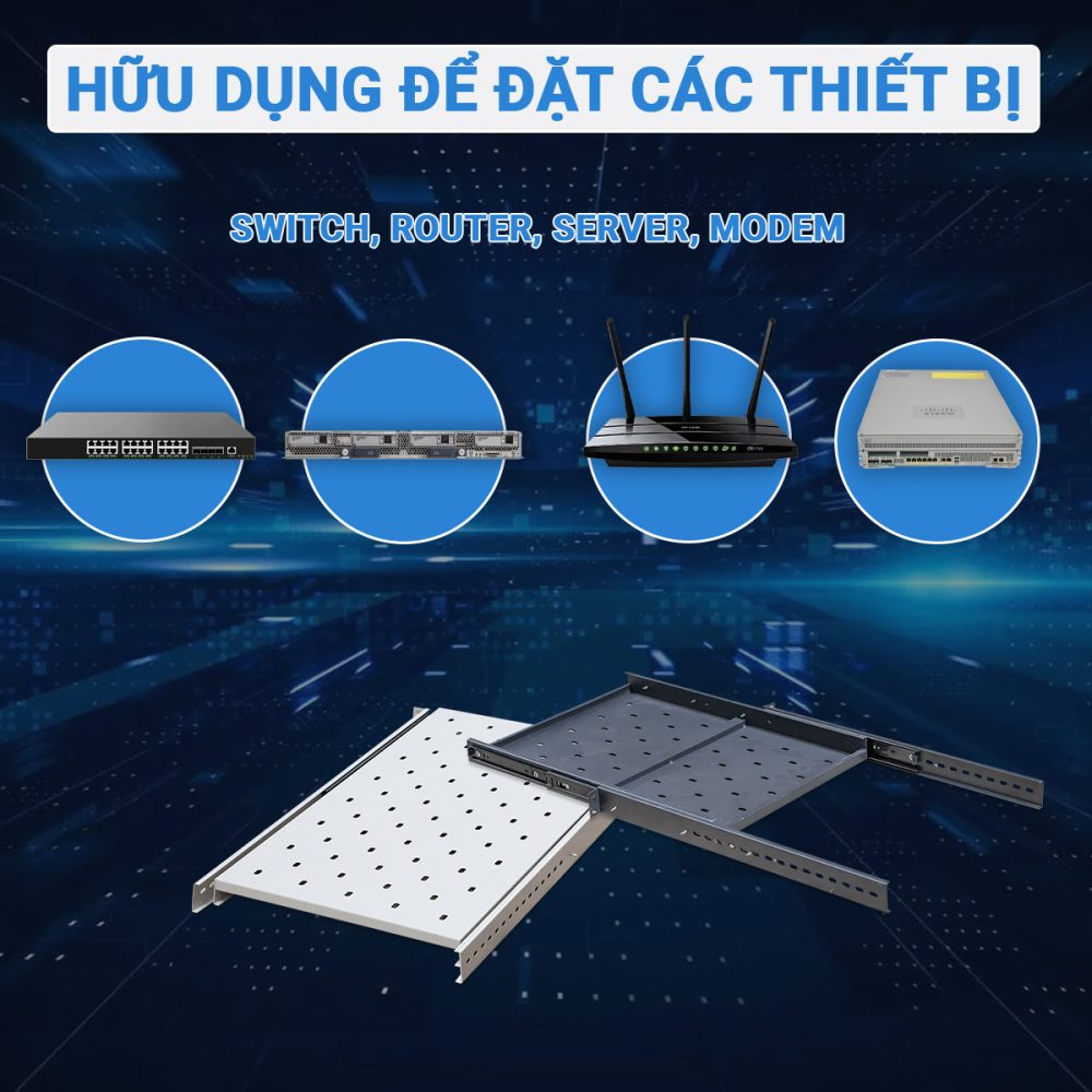 Một số ứng dụng của khay trượt tủ rack 1UD800 Maxtel