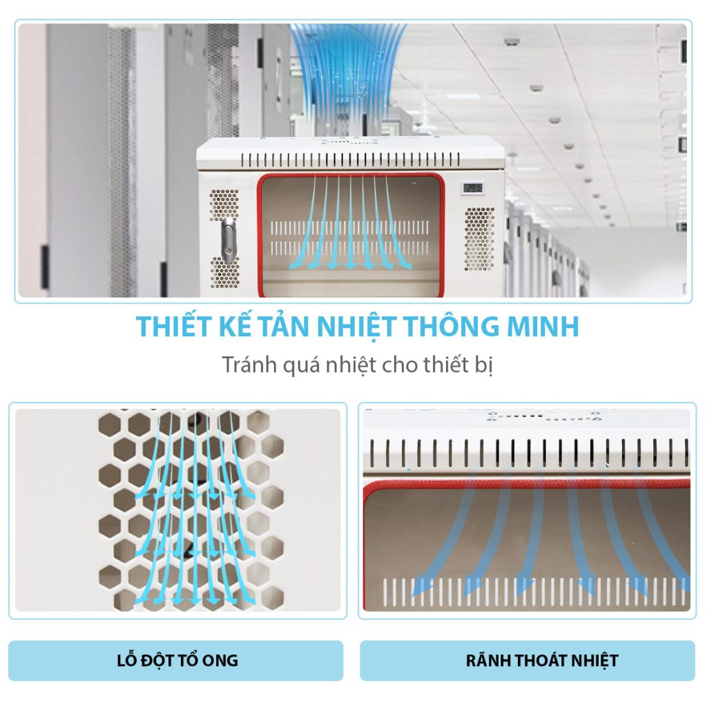 Hệ thống tản nhiệt hiệu quả của tủ rack 6U Maxtel