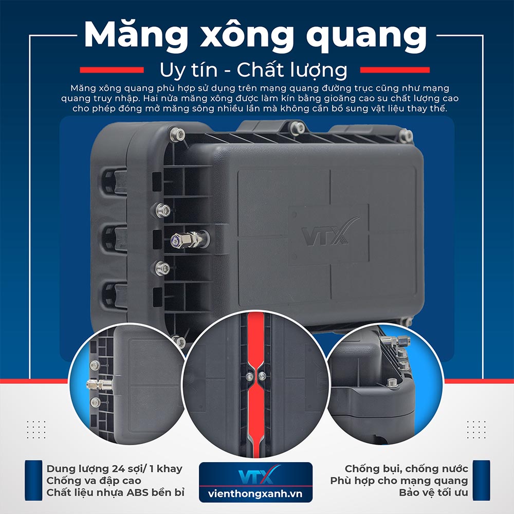 Măng xông quang cống ngầm 12-96FO 3 vào 3 ra AJW