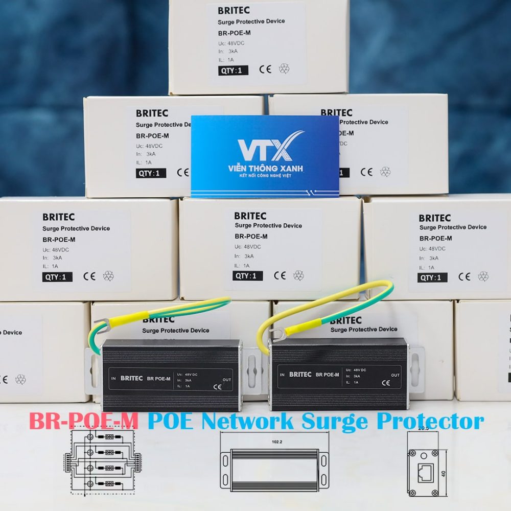 Thiết bị chống Sét mạng LAN Britec BR-POE-M (2)-min