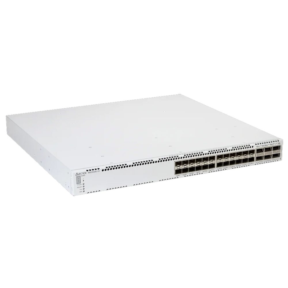 Góc nghiêng phải mặt trước switch chia mạng Eltex MES5400-24