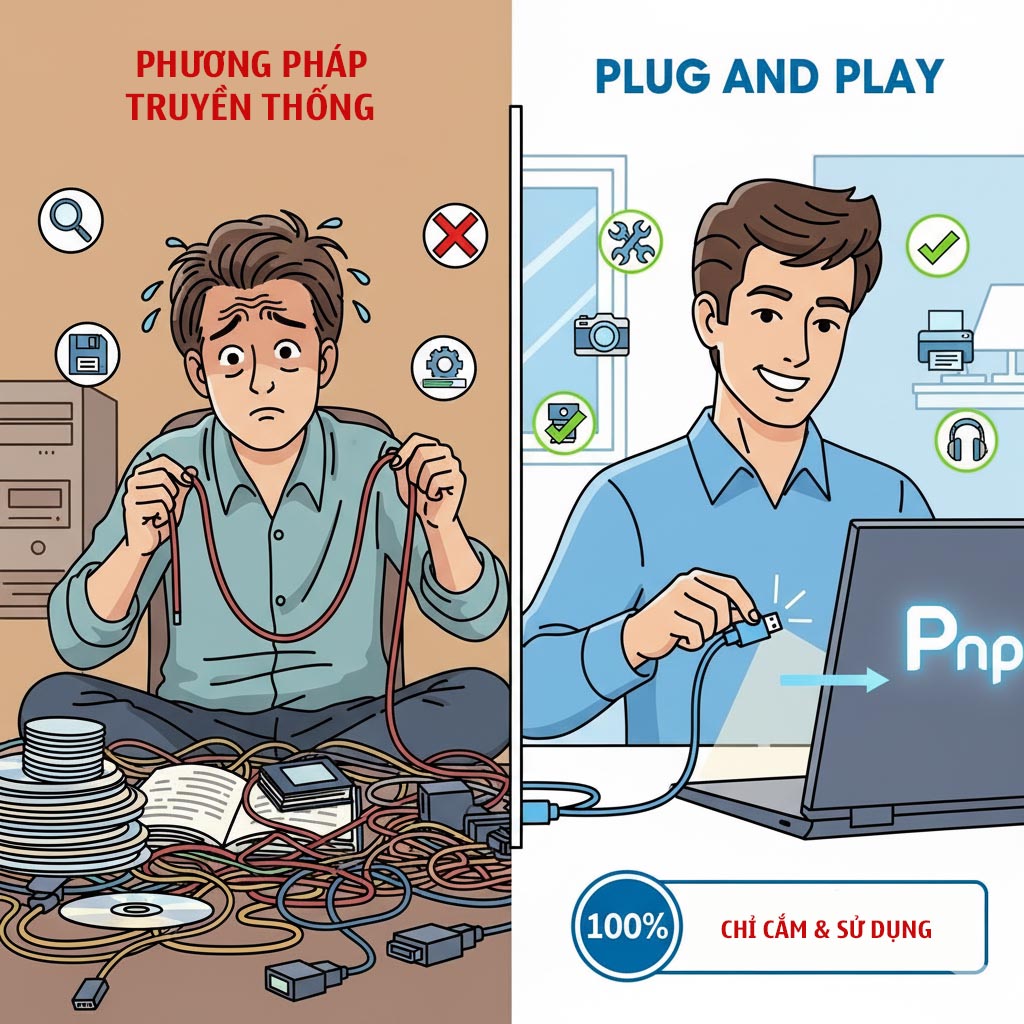 So sánh Plug and Play và phương pháp cài đặt truyền thống