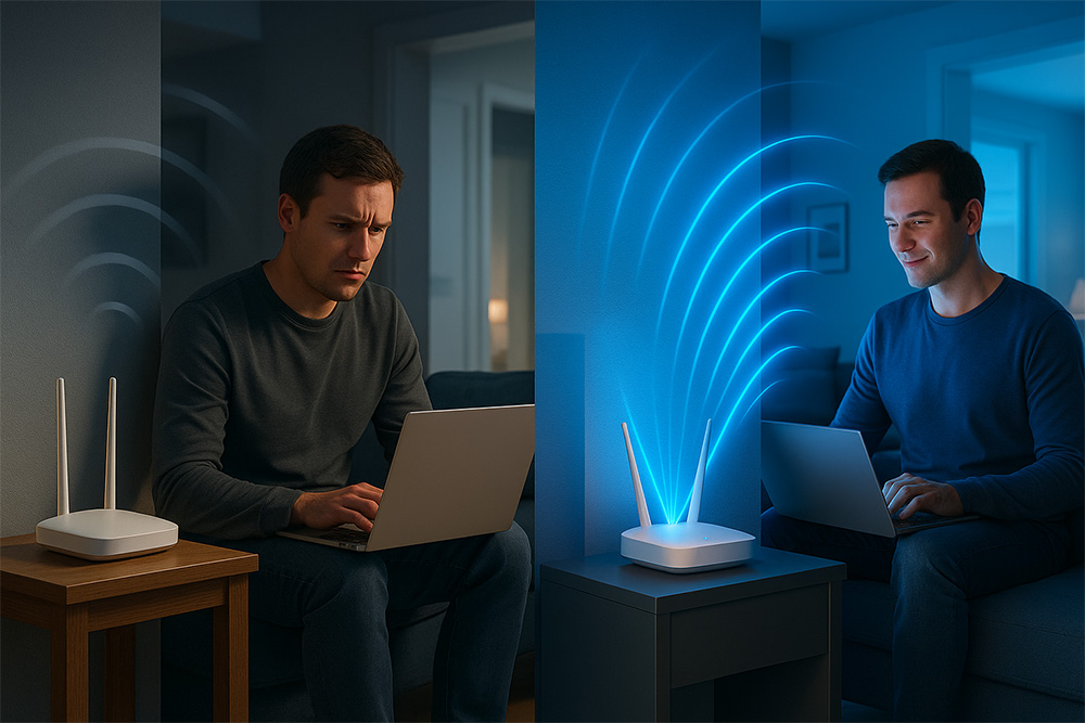 So sánh ứng dụng thực tế của Router truyền thống và Router có Beamforming