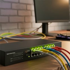 Ảnh chụp cận cảnh các cổng kết nối Switch PoE AP-SG1016 AirPro 16 cổng 10_100_1000Mbp