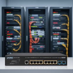 Ảnh chụp chi tiết các cổng kết nối của Switch Planet AVS-4210-8HP2X