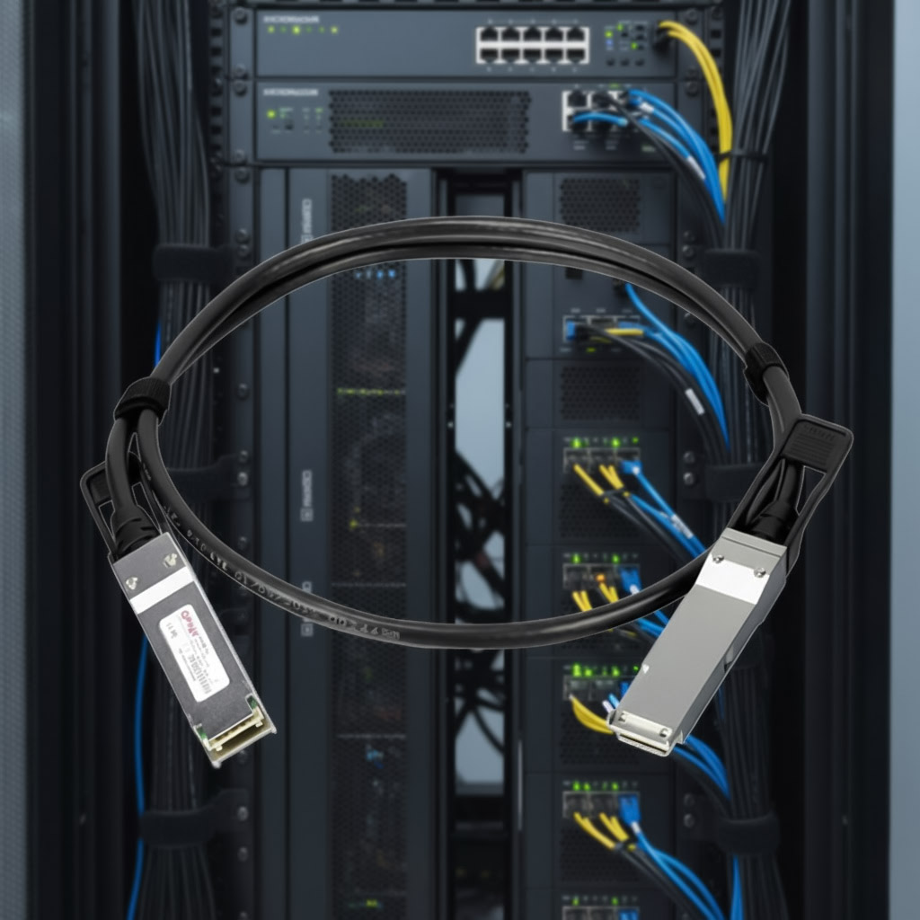 Ảnh thực tế Cáp đồng trục gắn trực tiếp CB-QSFP100G-1M_3M_5M Ảnh thực tế Cáp đồng trục gắn trực tiếp CB-QSFP100G-1M_3M_5M