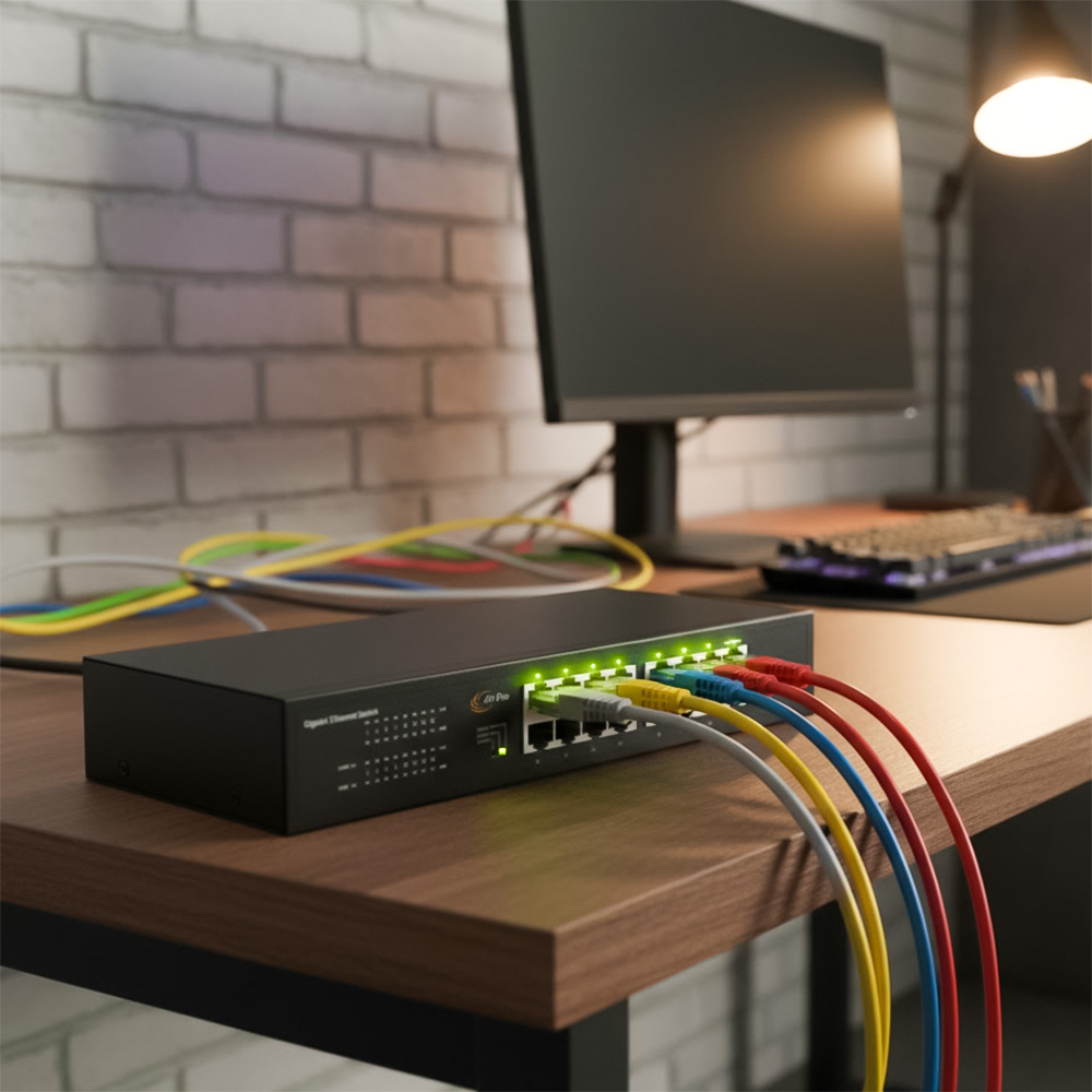 Ảnh thực tế Switch PoE AP-SG1016 AirPro 16 cổng 10_100_1000Mbp