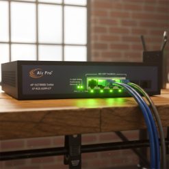 Ảnh thực tế góc nghiêng Switch PoE AP-ESG1906-2SF AirPro đã được lắp đặt