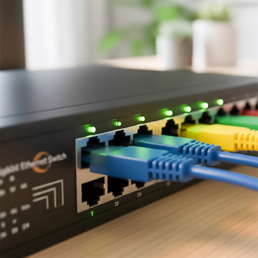 Các cổng kêt nối Switch PoE AP-SG1024 AirPro