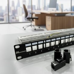 ảnh thực tế Patch panel Cat5E UTP ANCOMTECK 24 cổng ACT-24S1U_ACT-5U-88..