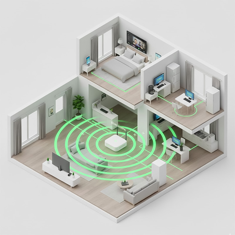 hệ thống mạng wifi ổn định trong ngôi nhà