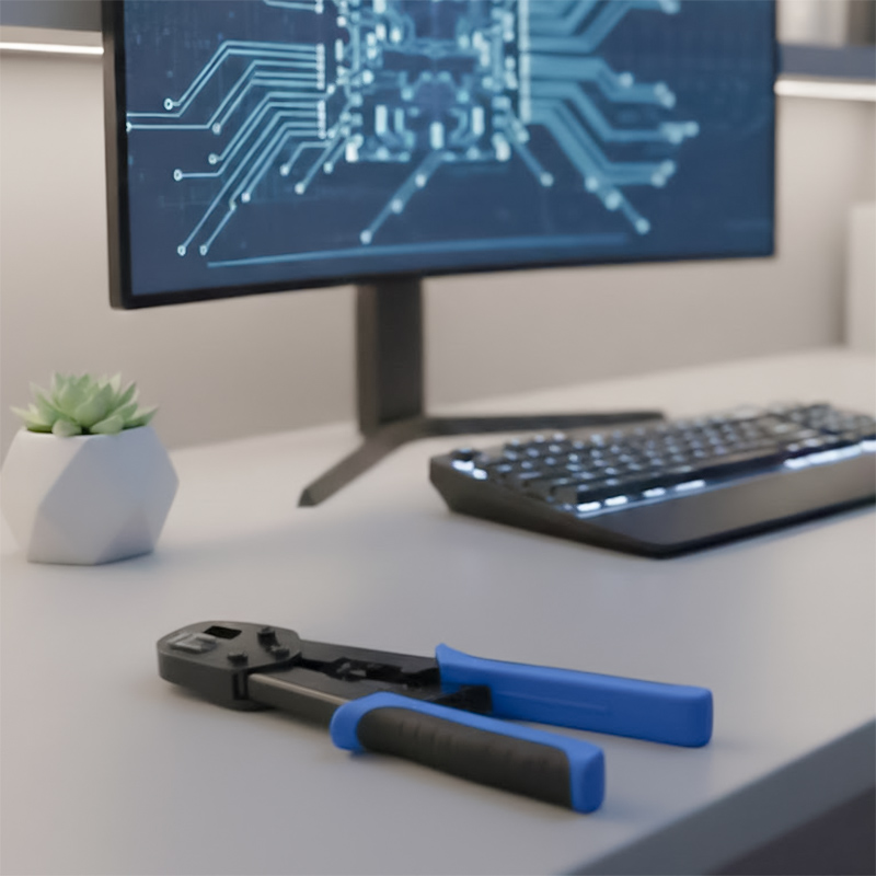 Ảnh thật Kìm bấm mạng DINTEK 6102-01021 RJ45 Xuyên Thấu...