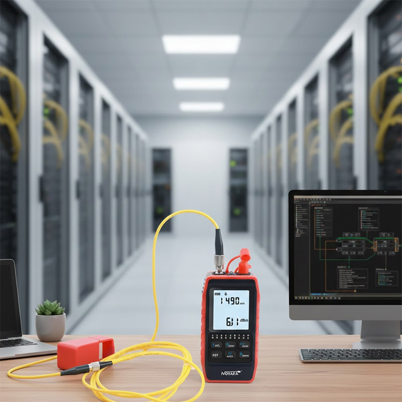 Ảnh thực tế Máy đo công suất, soi sợi quang, test và dò dây cáp mạng NOYAFA NF-908S...