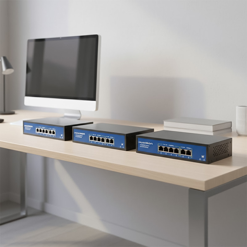 Ảnh thực tế Switch POE HUVIRON F-SP3-4F2F-BL 4x10_100M (POE) RJ45 Ảnh thực tế Switch POE HUVIRON F-SP3-4F2F-BL 4x10_100M (POE) RJ45
