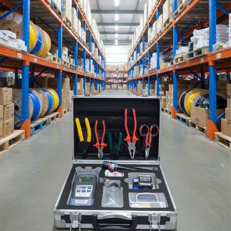 Bộ dụng cụ thi công cáp quang ANCOMTECK ACT- F506 được đặt trong nhà kho...... Bộ dụng cụ thi công cáp quang ANCOMTECK ACT- F506 được đặt trong nhà kho......