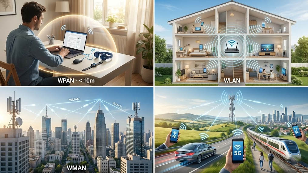 Các loại mạng Wireless phổ biến nhất hiện nay